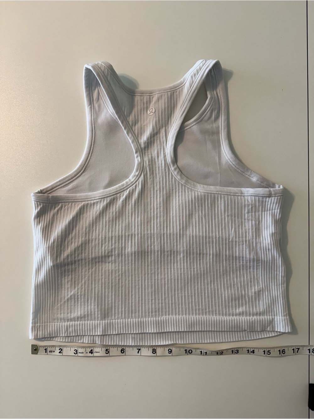 Lululemon Ribbed White Racerback Crop Tank Top - Picture 7 of 8